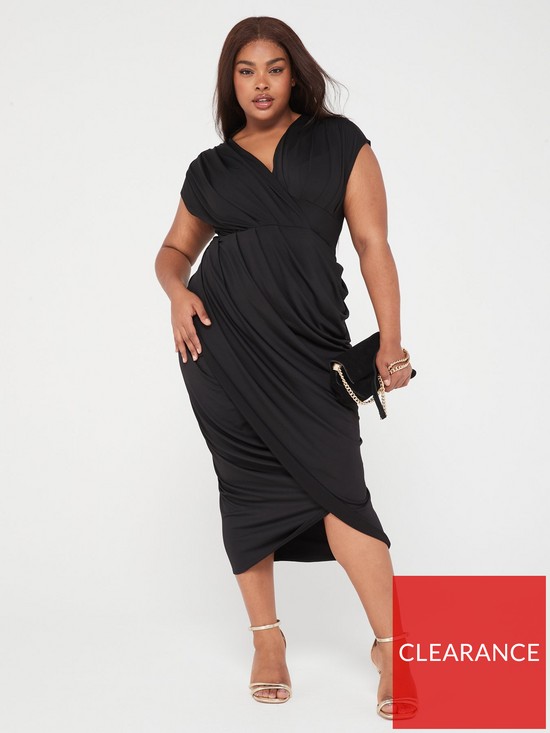 front image of ax-paris-curve-black-wrap-draped-midi-dress-black