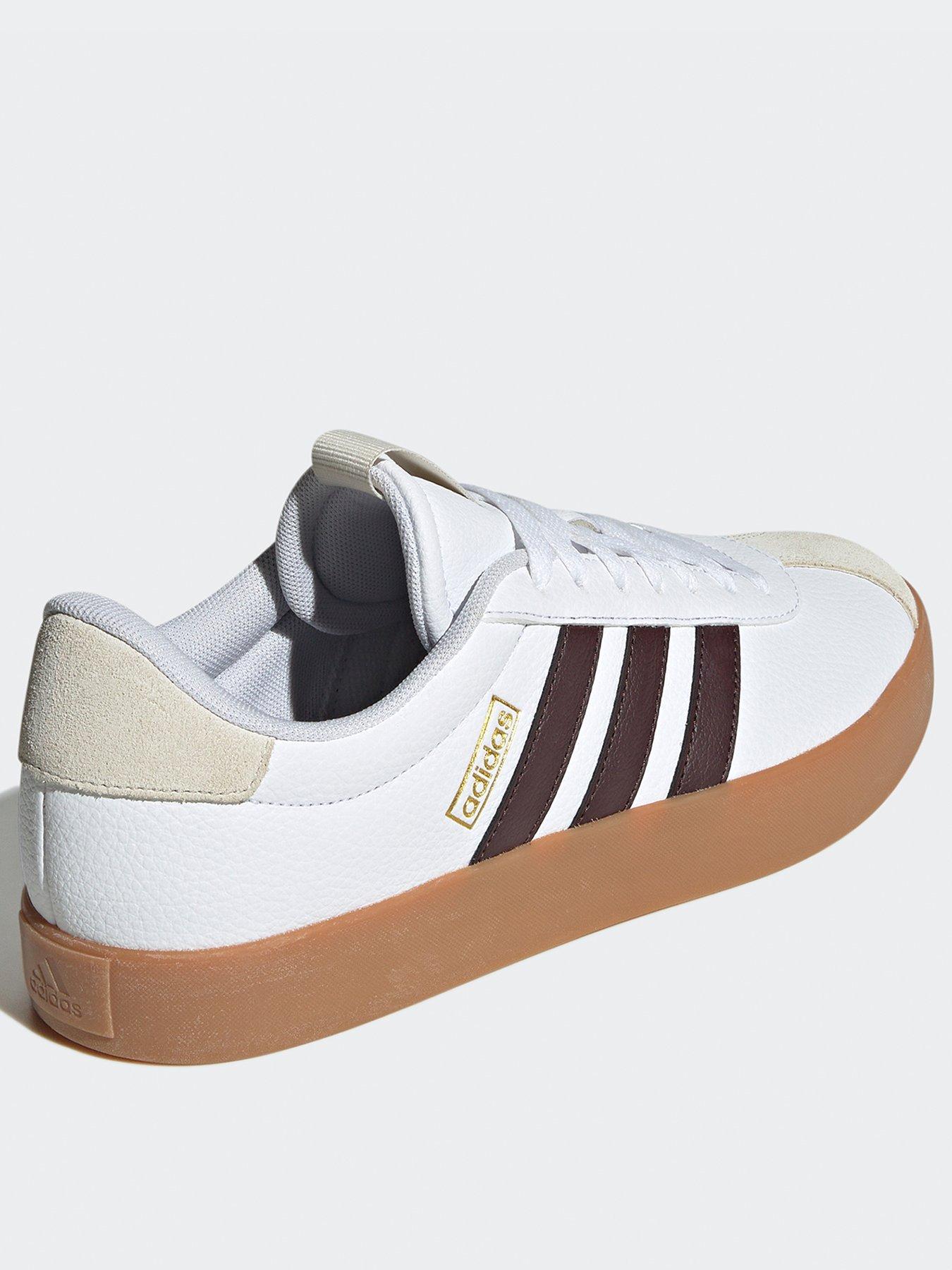 Adidas white shoes with brown outlet sole