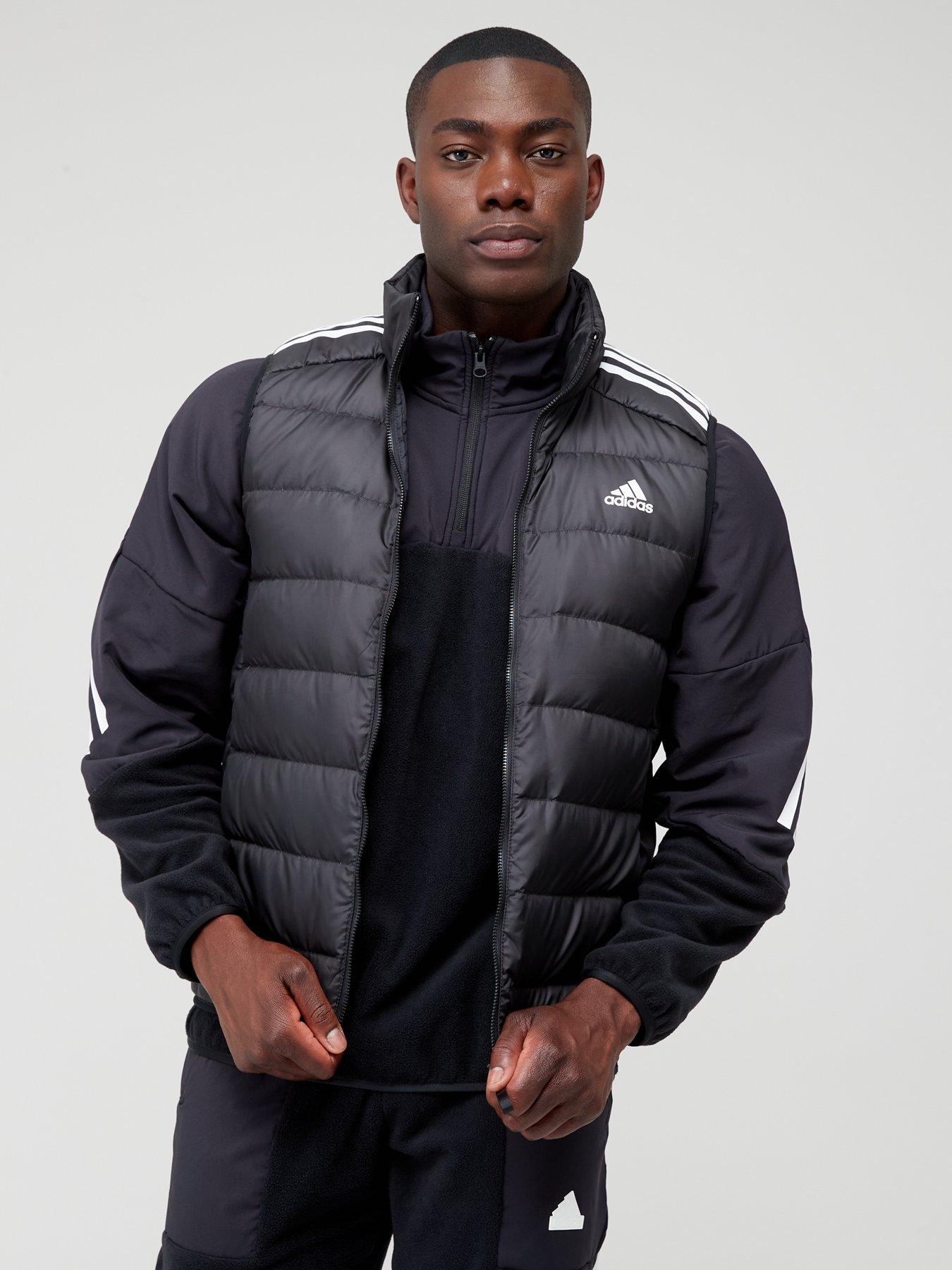 undefined Essentials 3-Stripe Down Gilet - Black