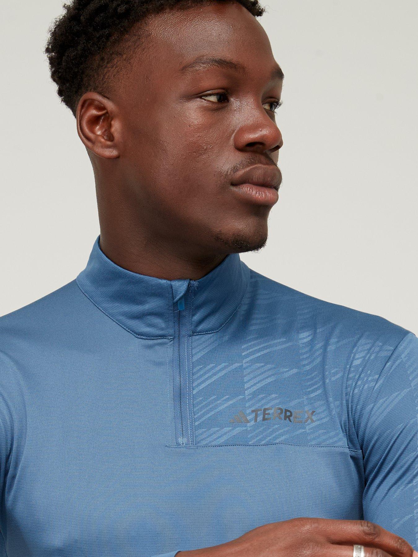 Image 4 of 4 of adidas Terrex Men's Mountain Half Zip Long Sleeve Top - Grey