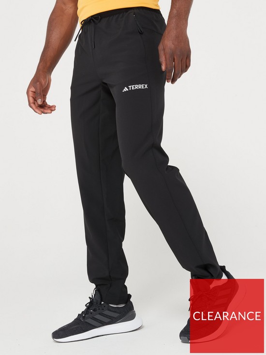 front image of adidas-terrex-mens-lifeflext-pants-black