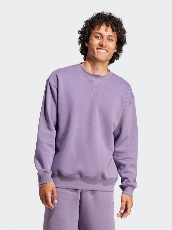 front image of adidas-sportswear-all-szn-crew-sweatshirt-purple
