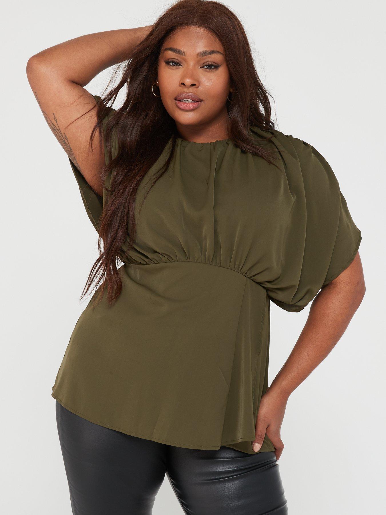 Plus size store batwing sleeve tops