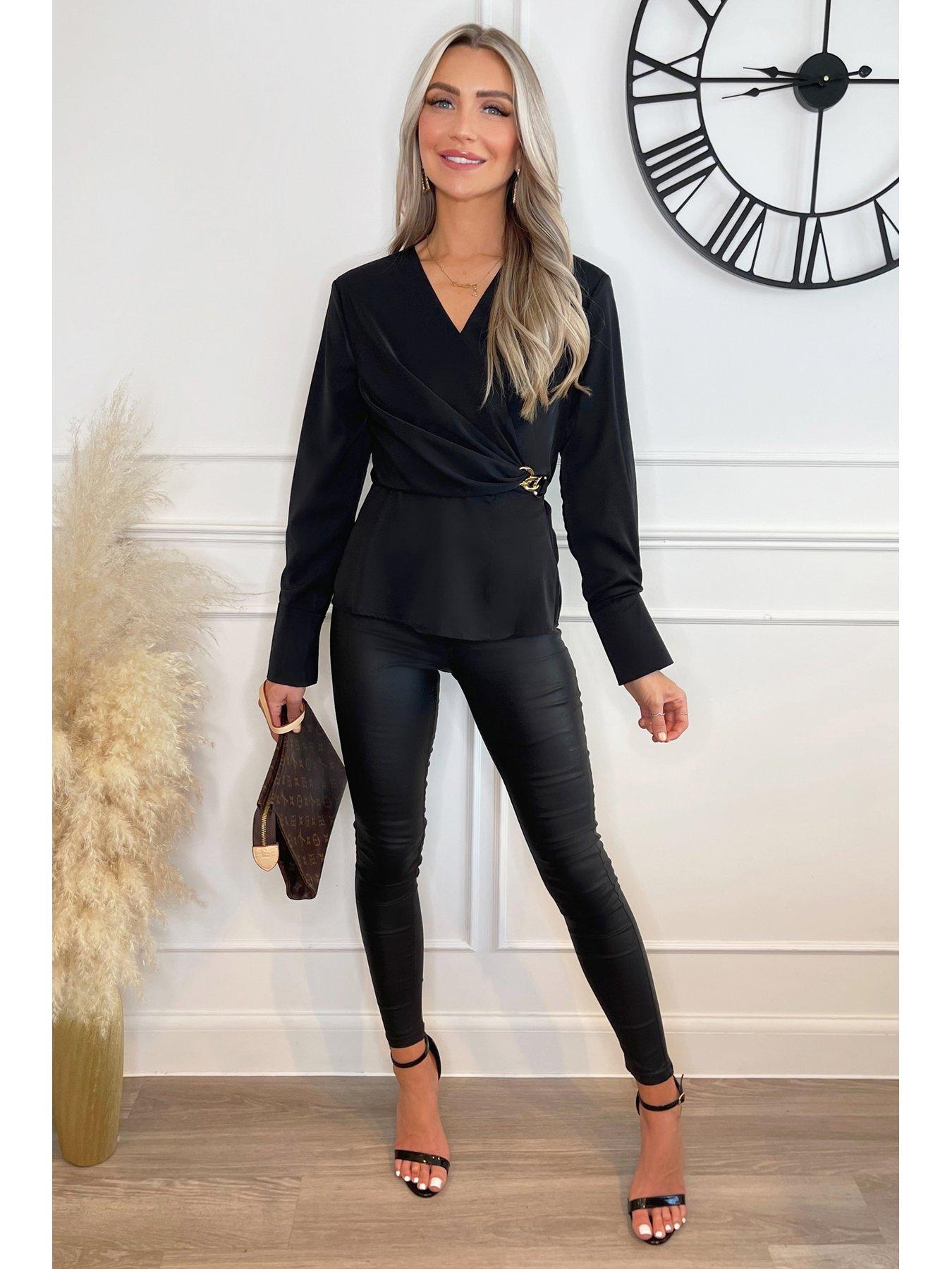 Black wrap top clearance outfit