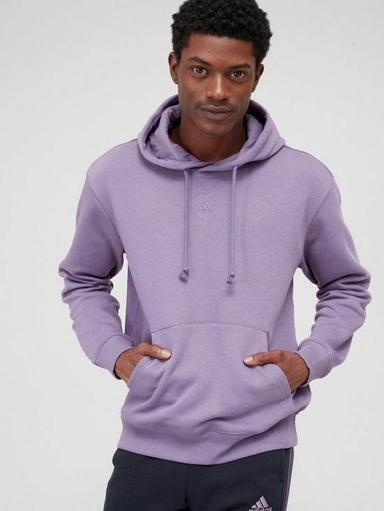 front image of adidas-sportswear-all-szn-overheadnbsphoodie-purple