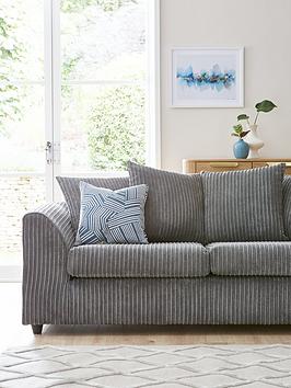 Product photograph of Very Home Leon Jumbo Cord 3 Seater Sofa - Grey from very.co.uk