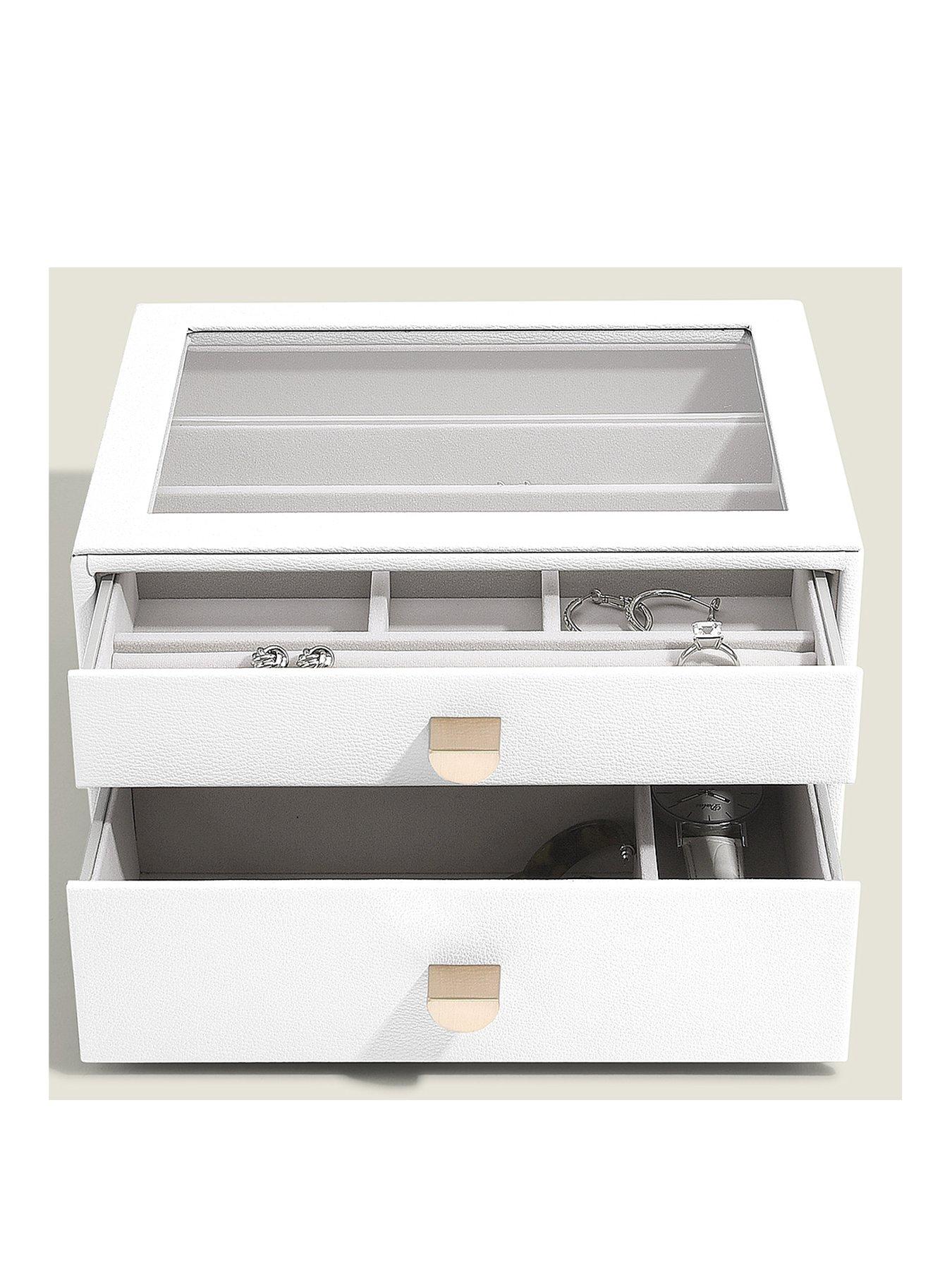 Product photograph of Stackers Jewellery Box Set Of 2 Drawers - White from very.co.uk