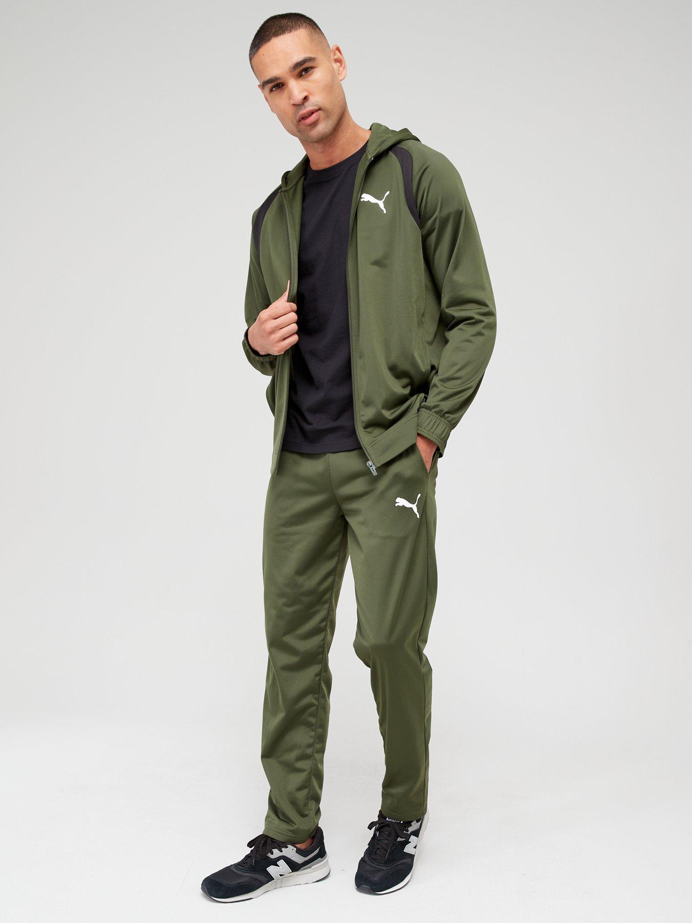 Khaki puma tracksuit best sale