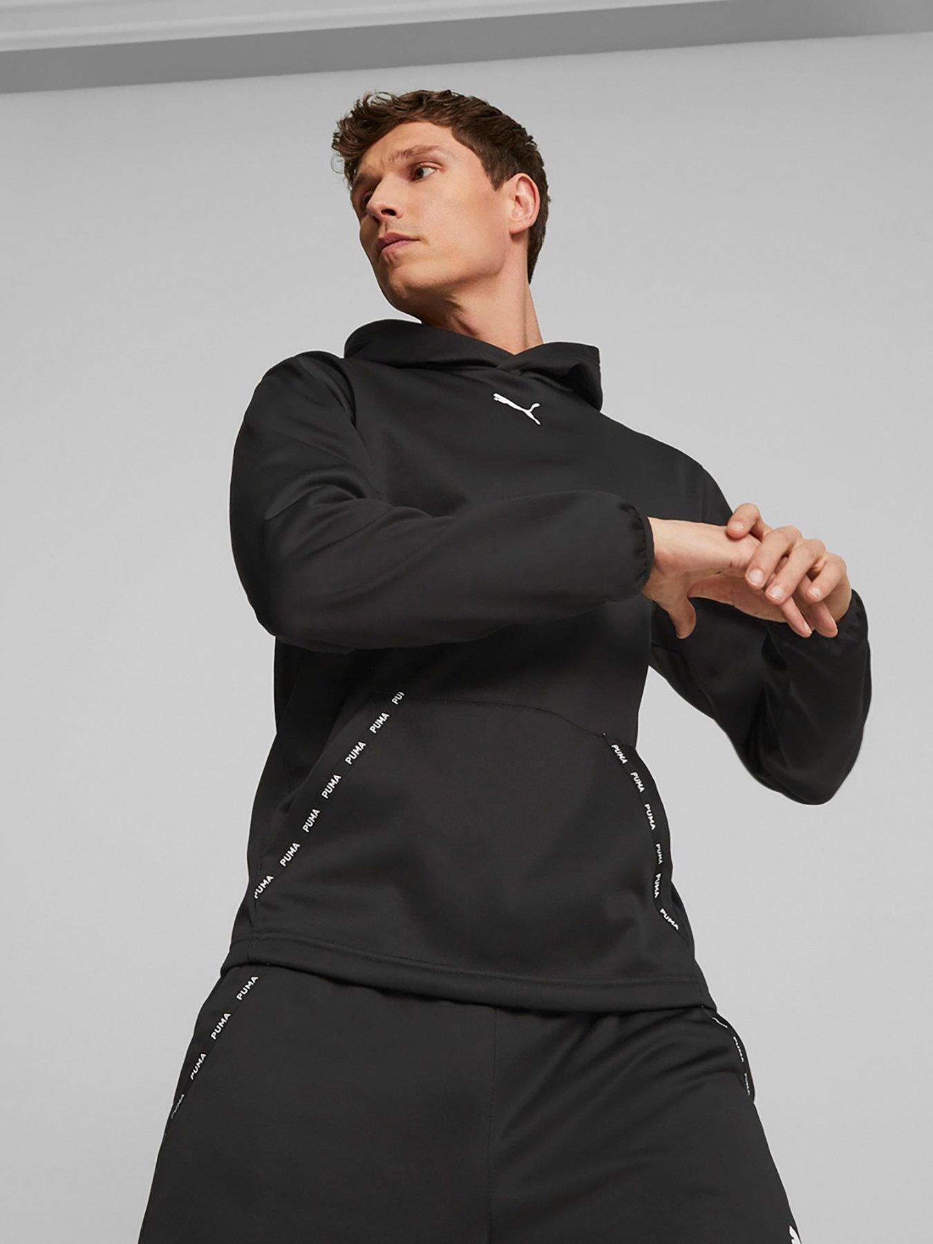 Puma Mens Train Taped Pwrfleece Hoodie - Black | very.co.uk