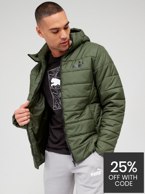puma-essentials-hooded-padded-jacket-khaki