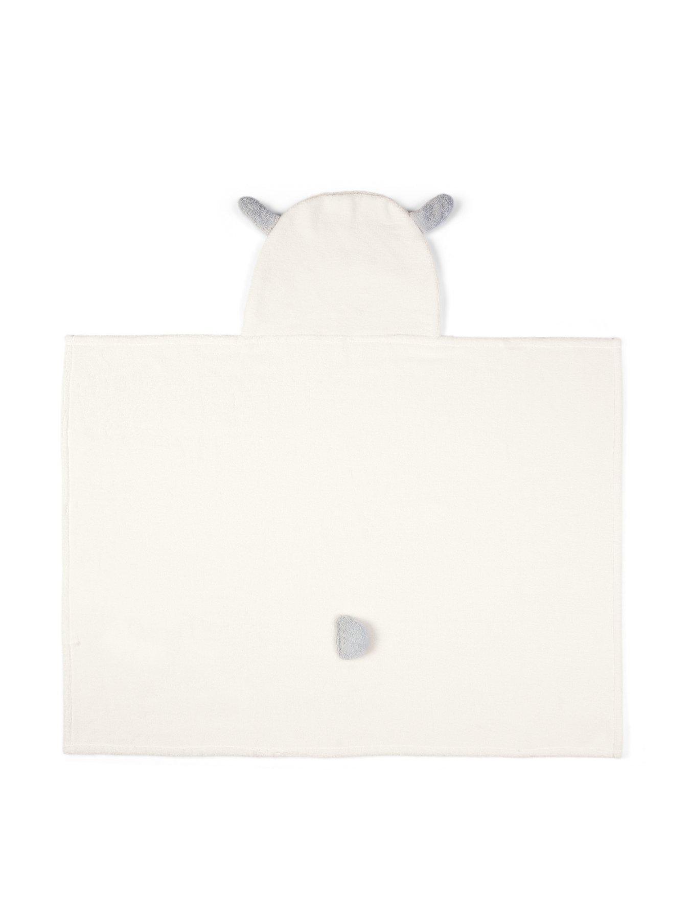 Mamas & Papas Hooded Baby Towel - Lamb - Off White 