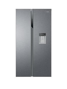 Haier Hsr3918Enpg Total No Frost American Fridge Freezer, Non-Plumbed, E Rated - Silver