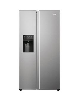 Haier Sbs 90 Hsr5918Dimp Total No Frost American Fridge Freezer With Water Amp Ice Dispenser D Rated - Stainless Steel