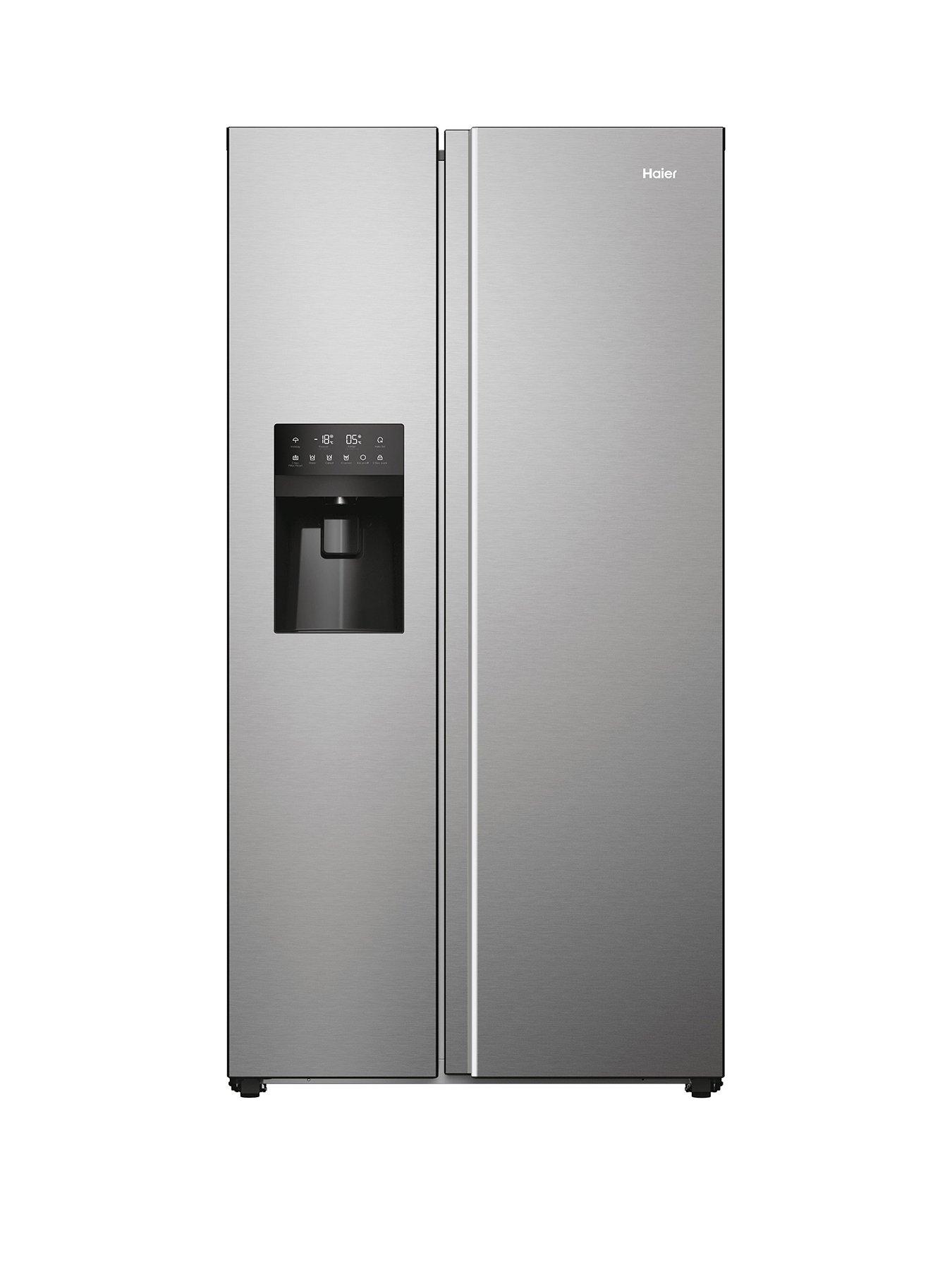 Haier SBS 90 HSR5918DIMP Total No Frost American Fridge Freezer with Water  &  Ice Dispenser, D Rated - Stainless Steel