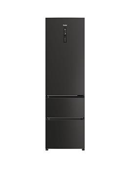 Product photograph of Haier Htr3619enpb 60 40 Total No Frost Fridge Freezer E Rated - Black from very.co.uk