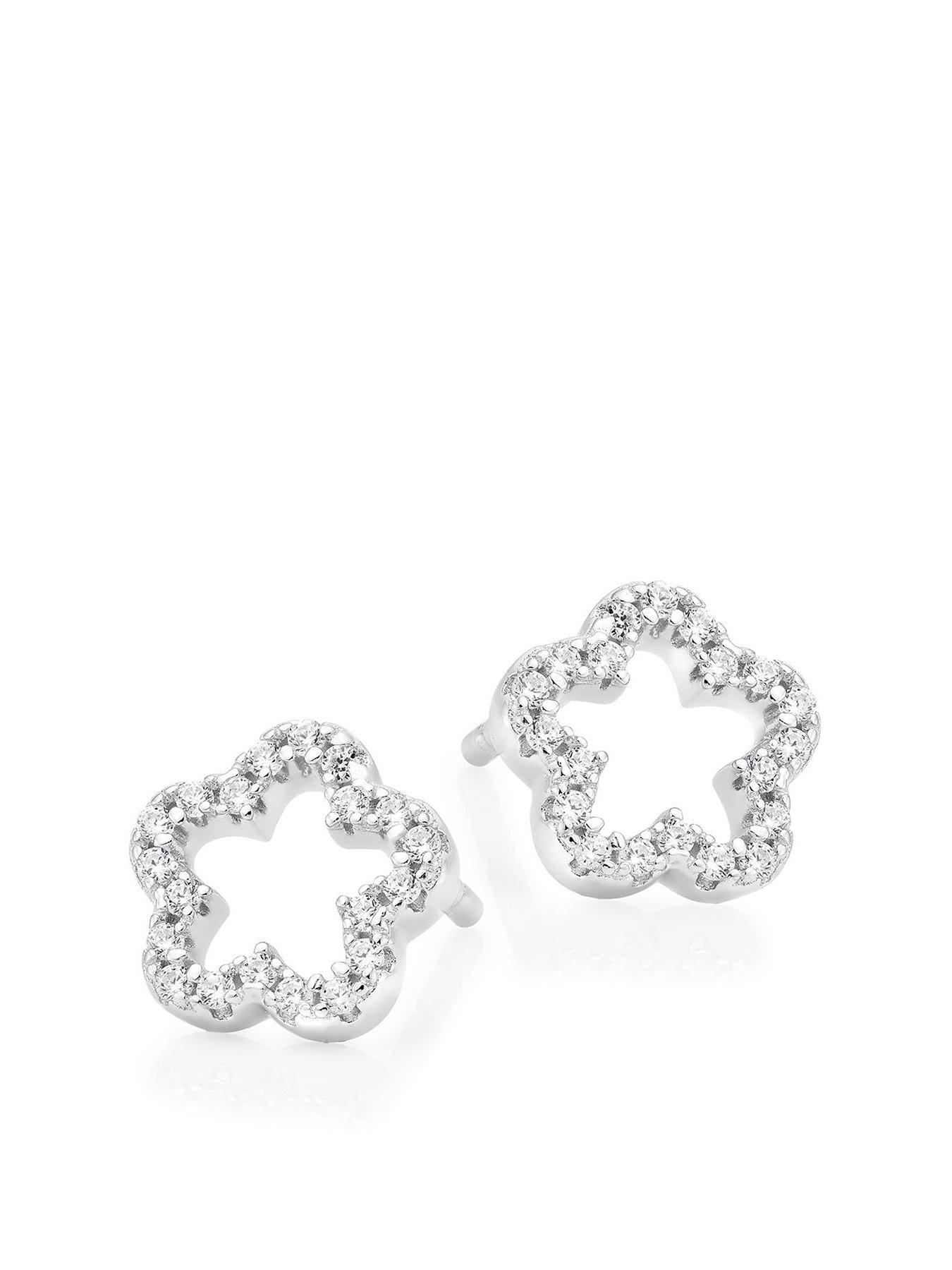 Beaverbrooks silver cubic zirconia store stud earrings