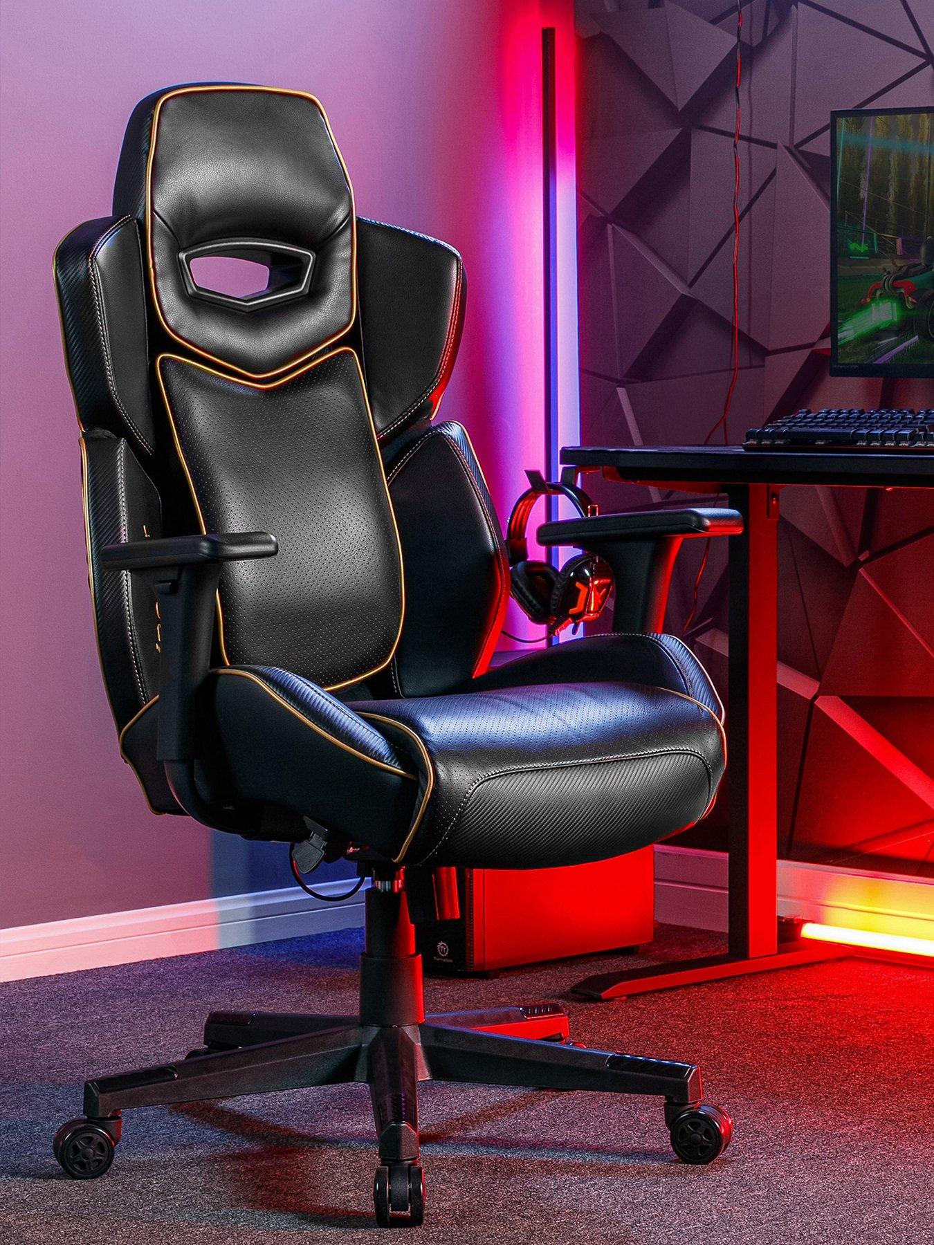 X rocker black discount leather gaming chair