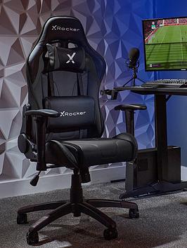 Product photograph of X Rocker Agility Junior Pc Office Gaming Chair - New - Carbon Black from very.co.uk