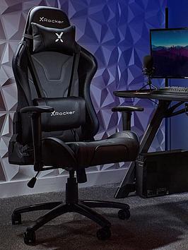 Product photograph of X Rocker Agility Sport Esport Pc Office Gaming Chair - Carbon Black from very.co.uk
