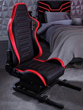 Product photograph of X Rocker Xr Racing Chicane Racing Seat For The Xr Racing Rig With Seat Sliders - Black Red from very.co.uk