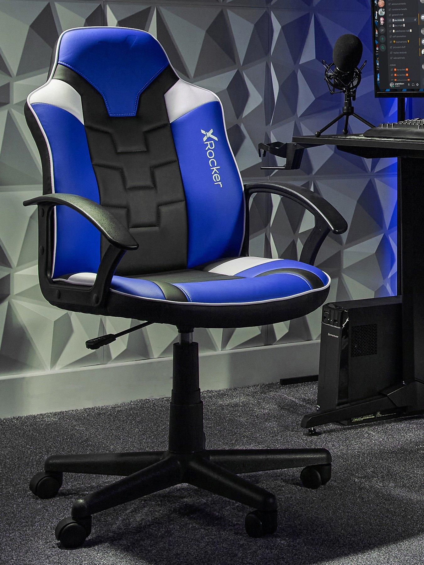 undefined Saturn Mid-Back Esport Gaming Chair - Black / Blue /White