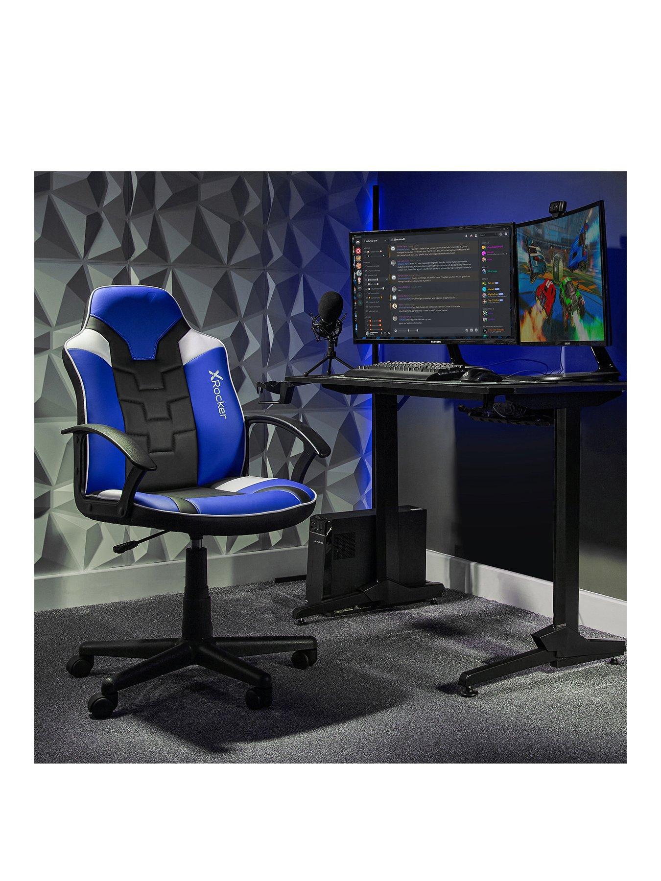 X Rocker Saturn Mid-Back Esport Gaming Chair - Black / Blue /White ...