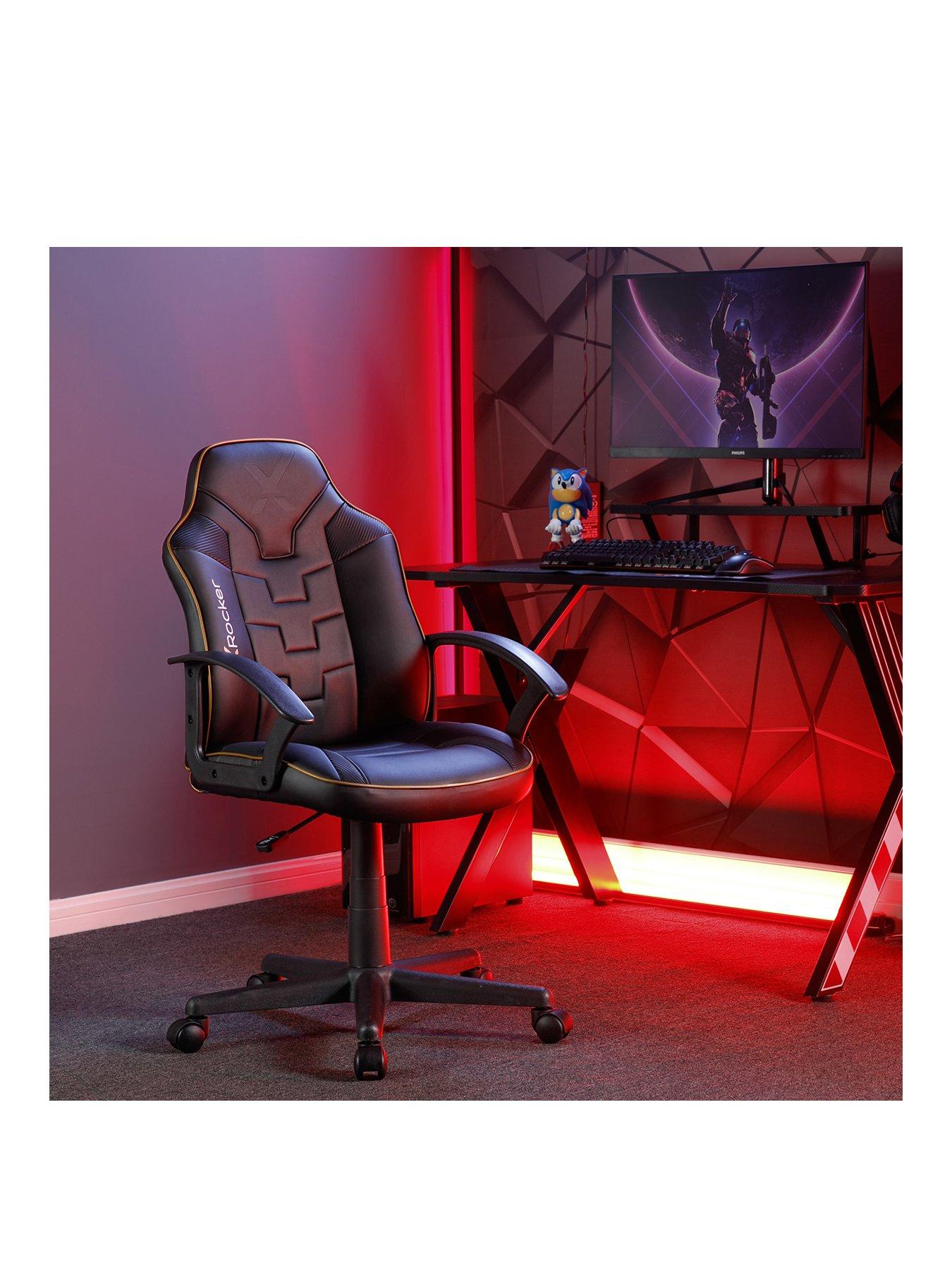 X Rocker Saturn Mid Back Esport Gaming Chair Black Gold Very