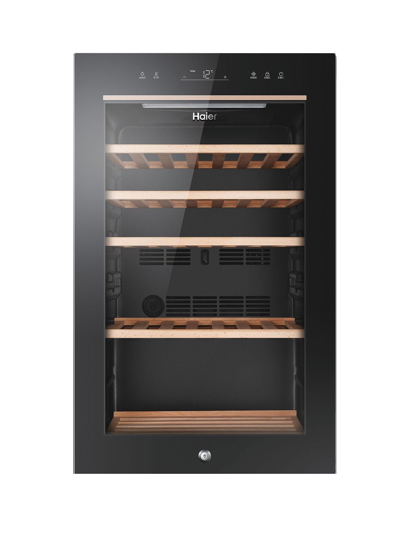 Haier HWS84GA 49-Bottle Wine Cooler, Single Zone, F Rated - Black