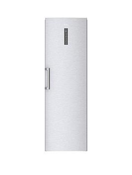 Product photograph of Haier H3f330seh1 Frost-free Upright Freezer E Rated - Stainless Steel from very.co.uk