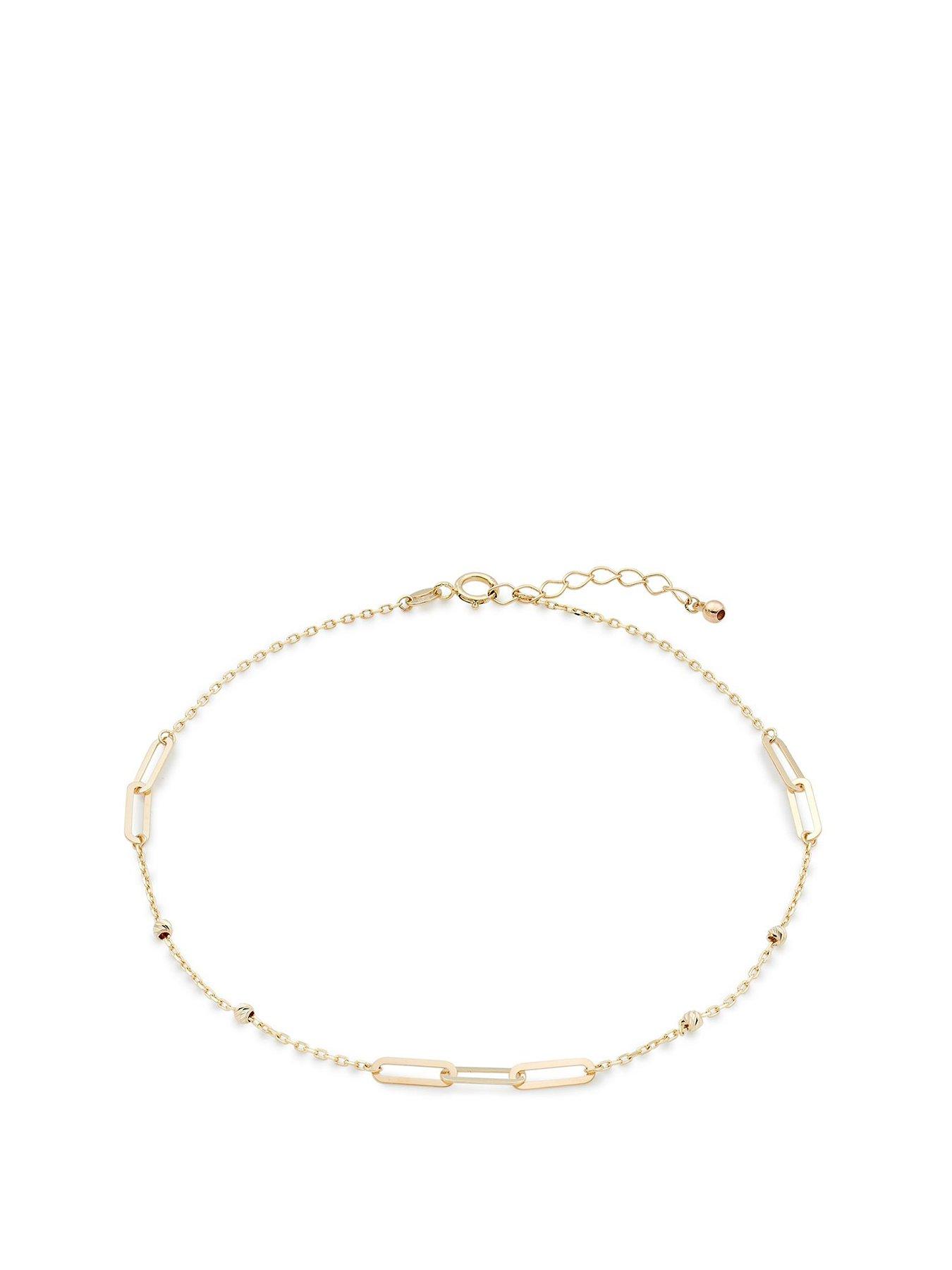 Beaverbrooks 9ct Yellow Gold Link Anklet