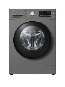 Haier Hw80-B1439Ns8 8Kg Load, 1400 Spin Washing Machine, A Rated - Graphite