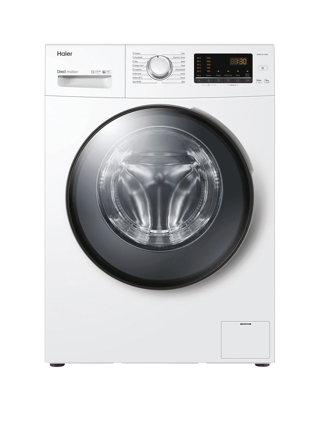 Haier Hw80-B1439N 8Kg Load, 1400 Spin Washing Machine, A Rated - White