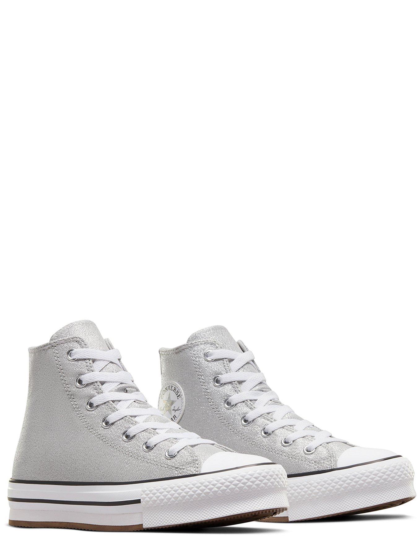 Girls clearance converse silver