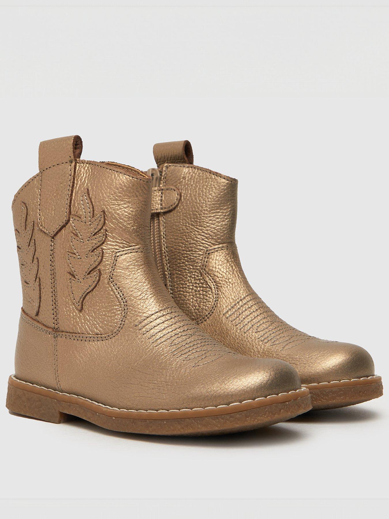 Gold top boots toddler