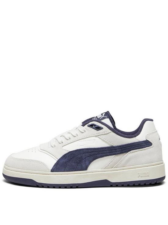 front image of puma-doublecourt-trainers-white