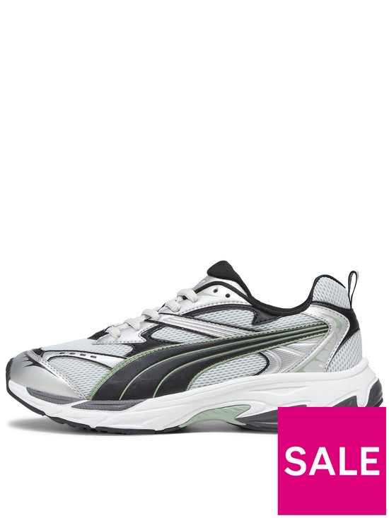 front image of puma-morphic-trainers-grey