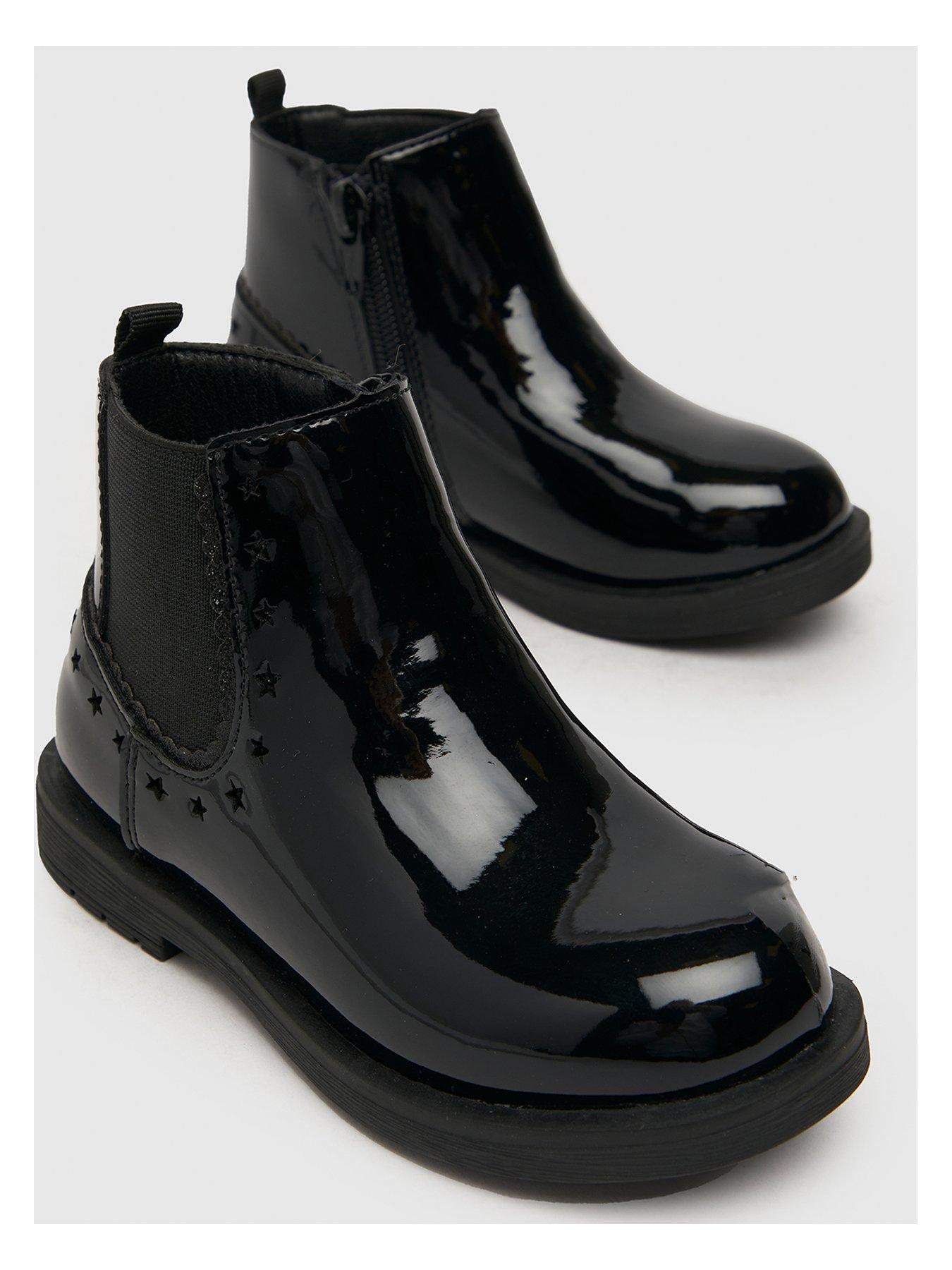 Schuh Classy Toddler Patent Chelsea Boot Black Very