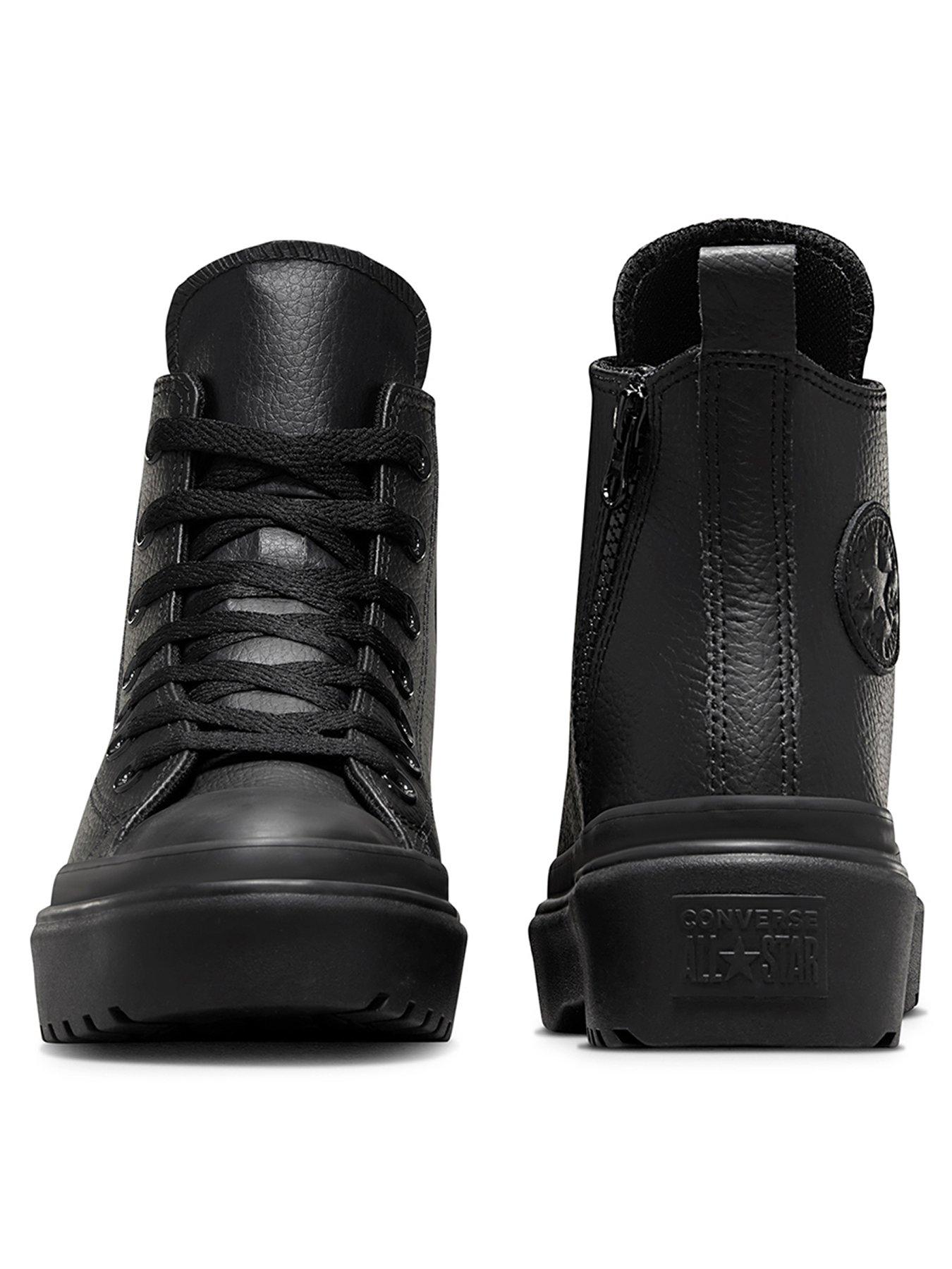 Chuck taylor black sale leather high top