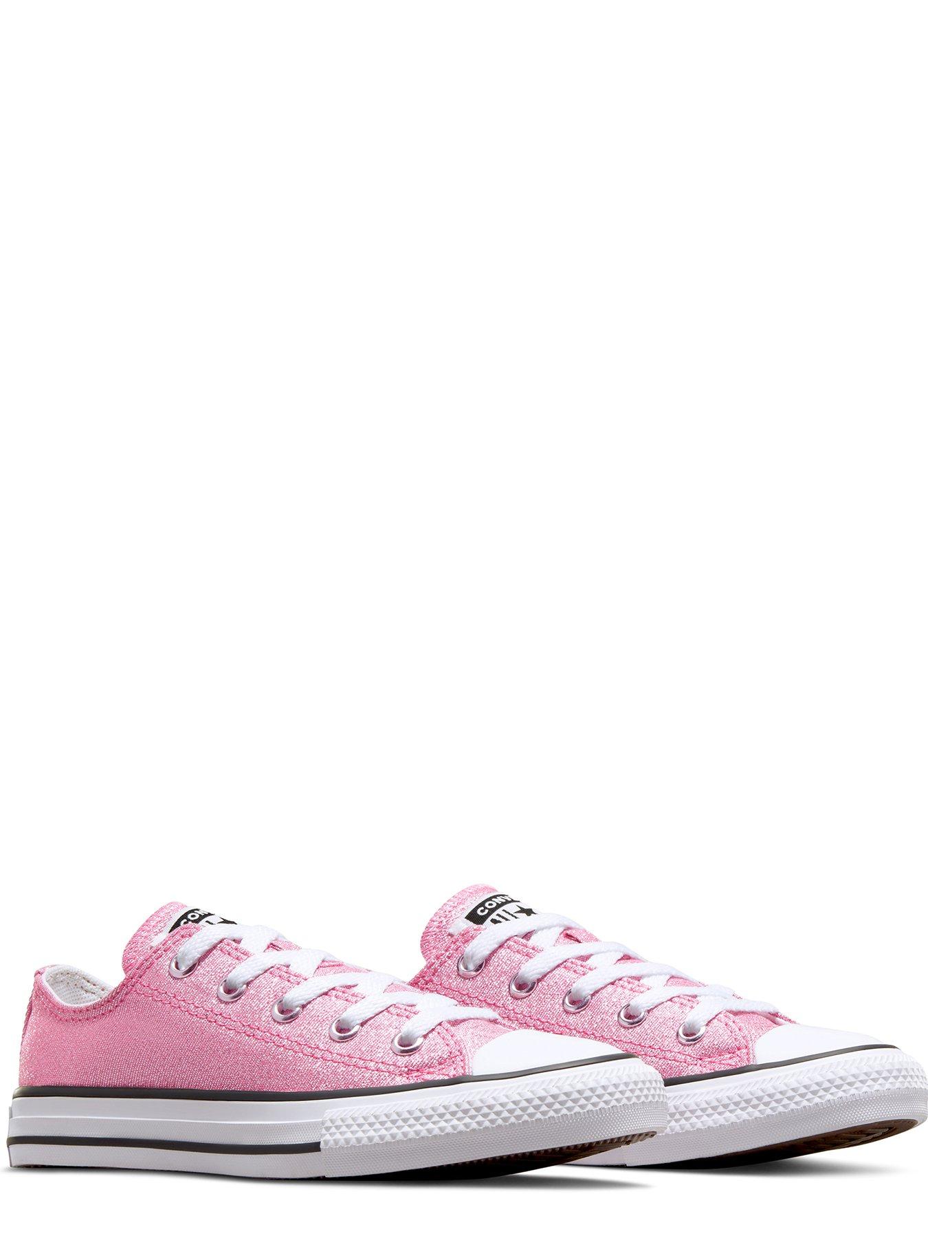 Girls pink outlet glitter converse