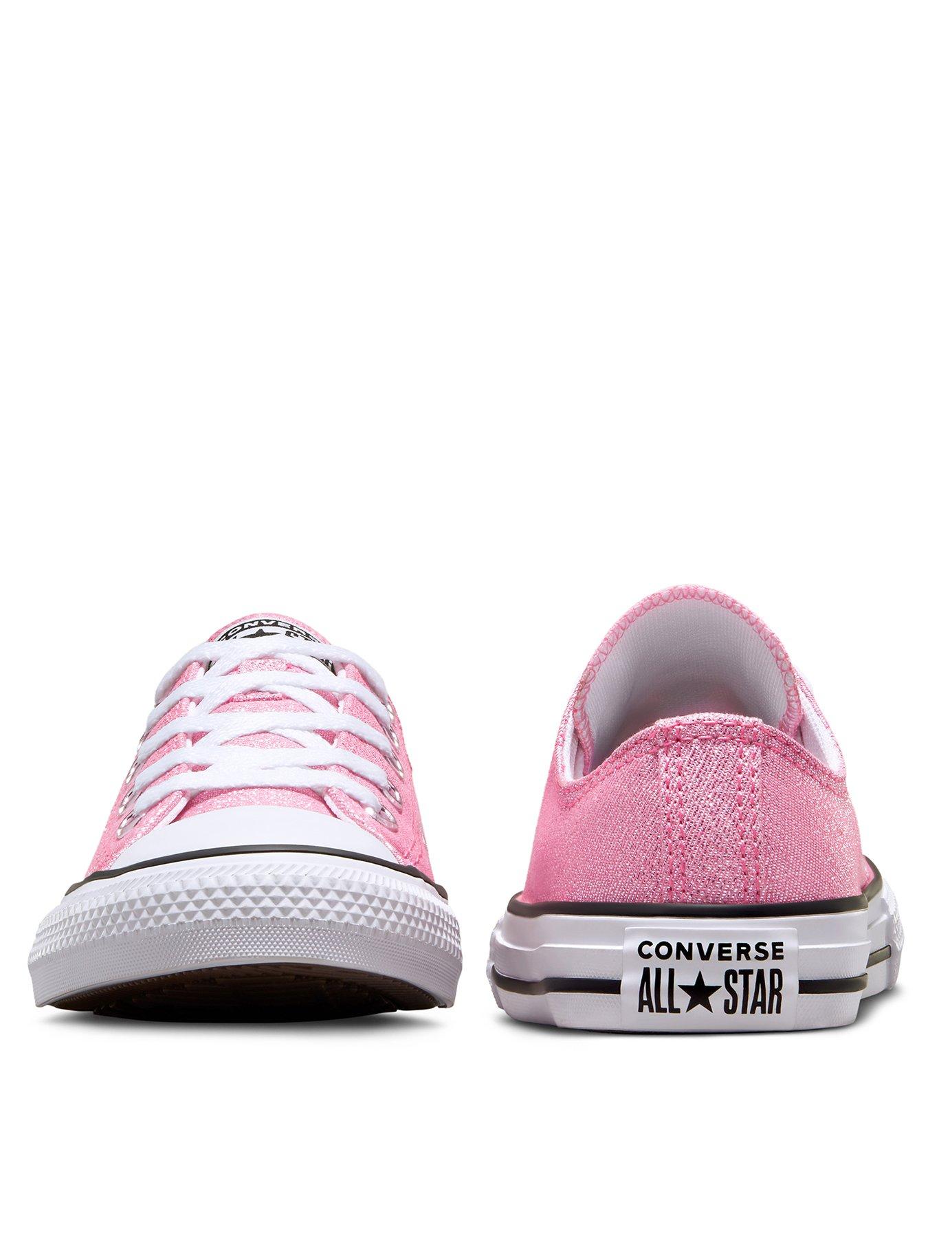 Pale pink big eyelets glitter best sale ox trainers