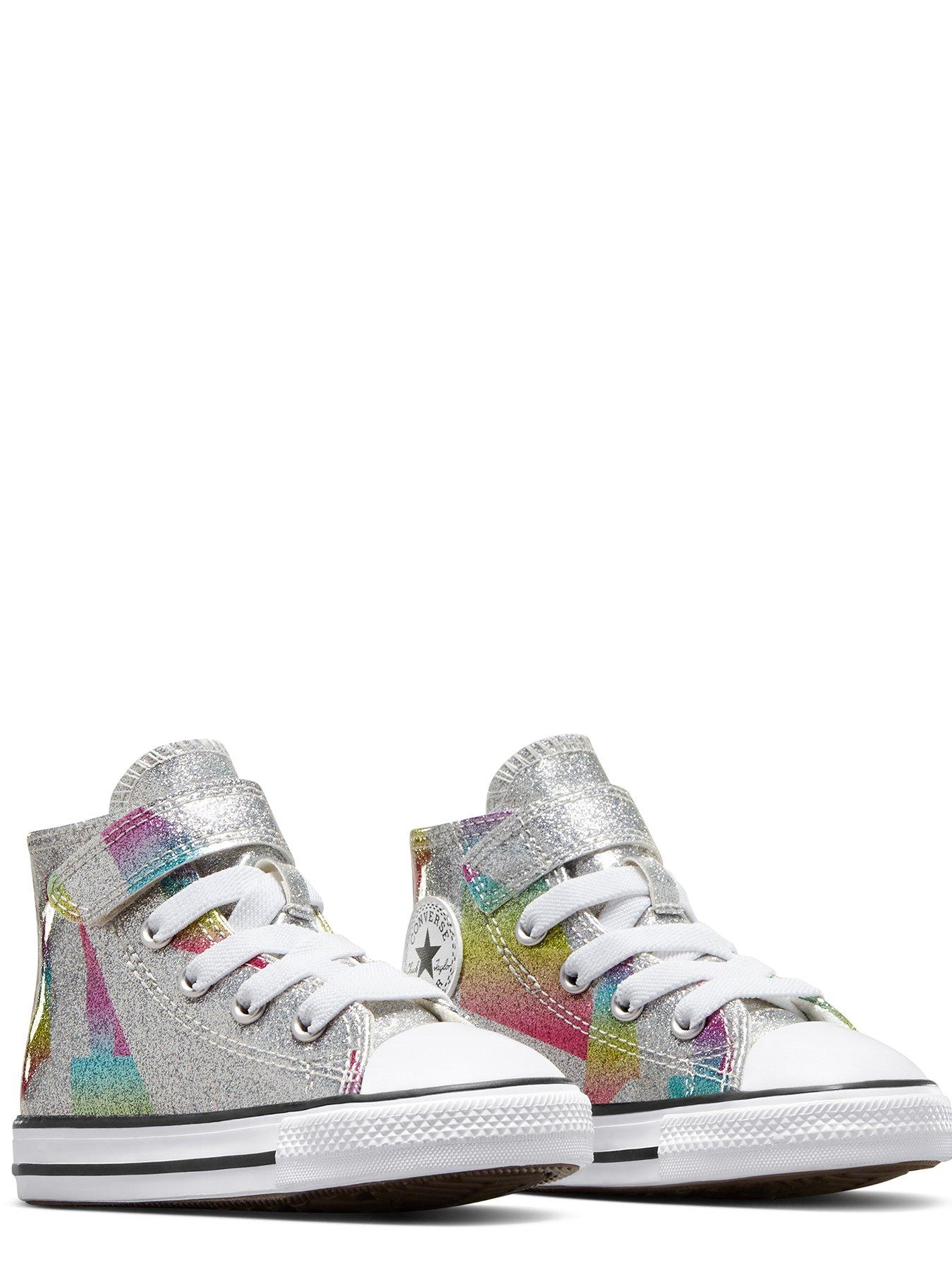 Converse multi all star rainbow glitter hot sale ox trainers