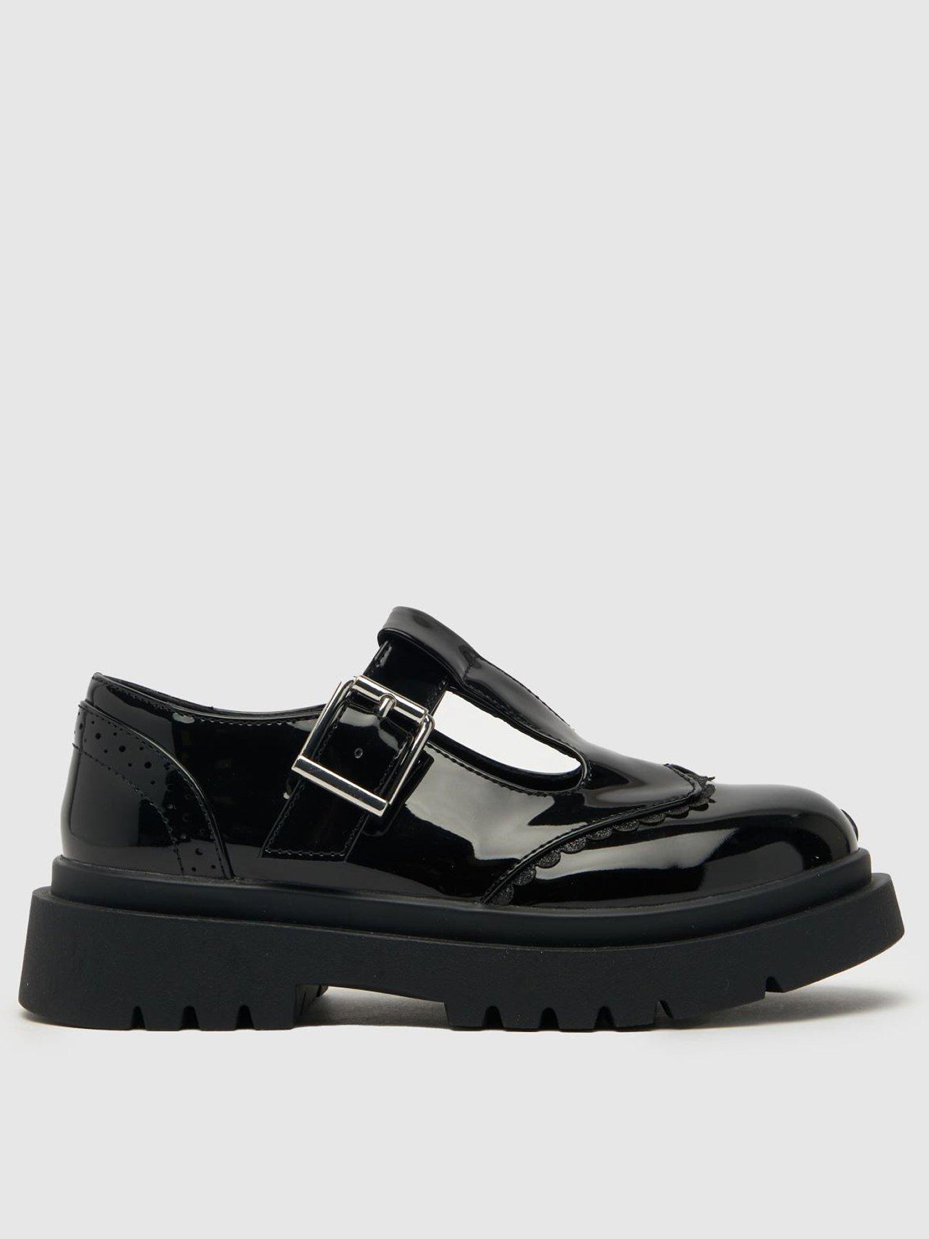 Schuh Lyric Junior Chunky Patent T Bar School Shoe - Black | very.co.uk