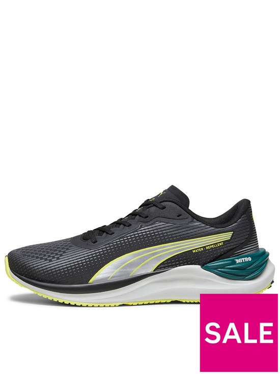 front image of puma-running-electrify-nitro-3-wtr-trainers-black