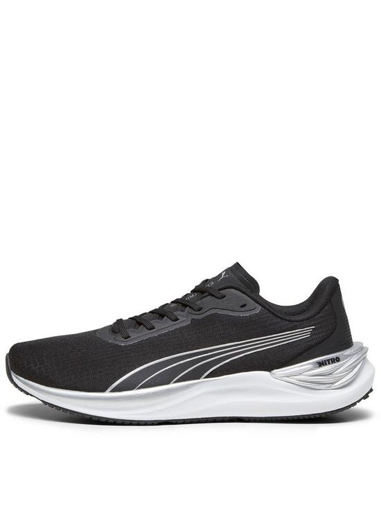front image of puma-mens-running-electrify-nitro-3-trainers-black