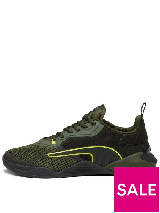 front image of puma-mens-training-fuse-20-trainers-green