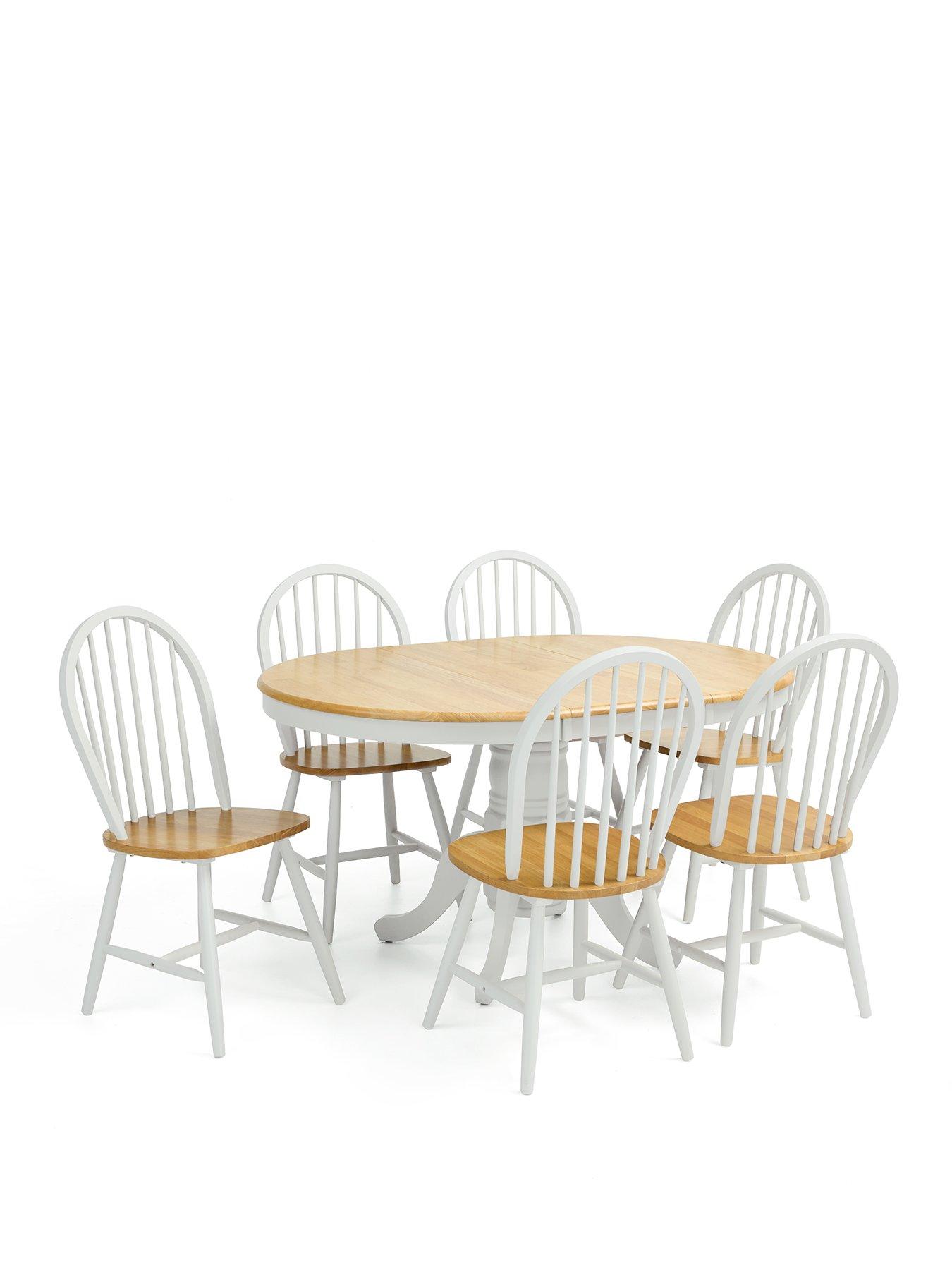 Image 2 of 6 of Very Home New Rubberwood Top Kentucky&nbsp;100 - 130 cm&nbsp;Extending + 6 Chairs