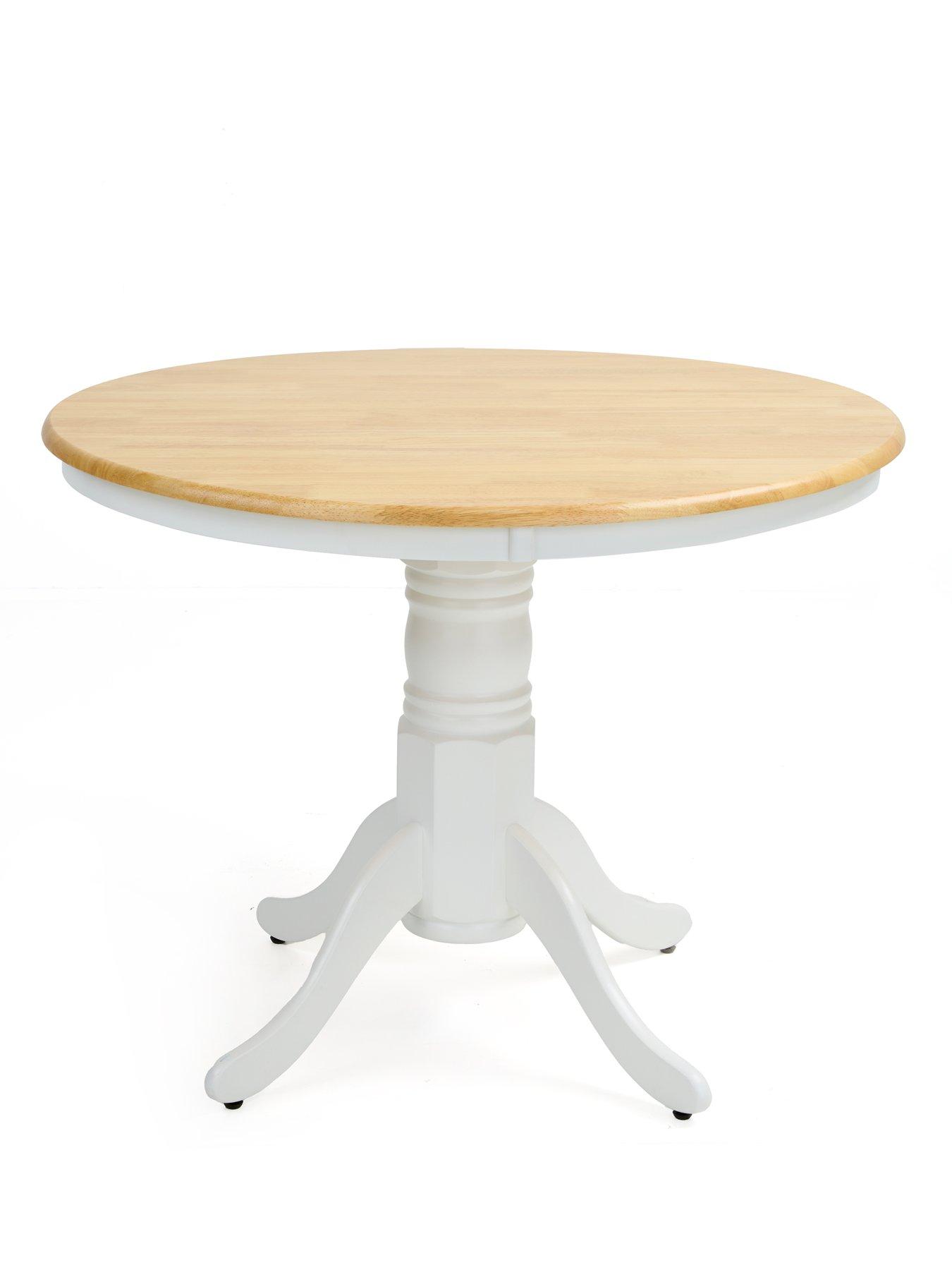 Image 3 of 6 of Very Home New Rubberwood Fixed Top 100 cm Kentucky Dining Table + 4 Chairs - White