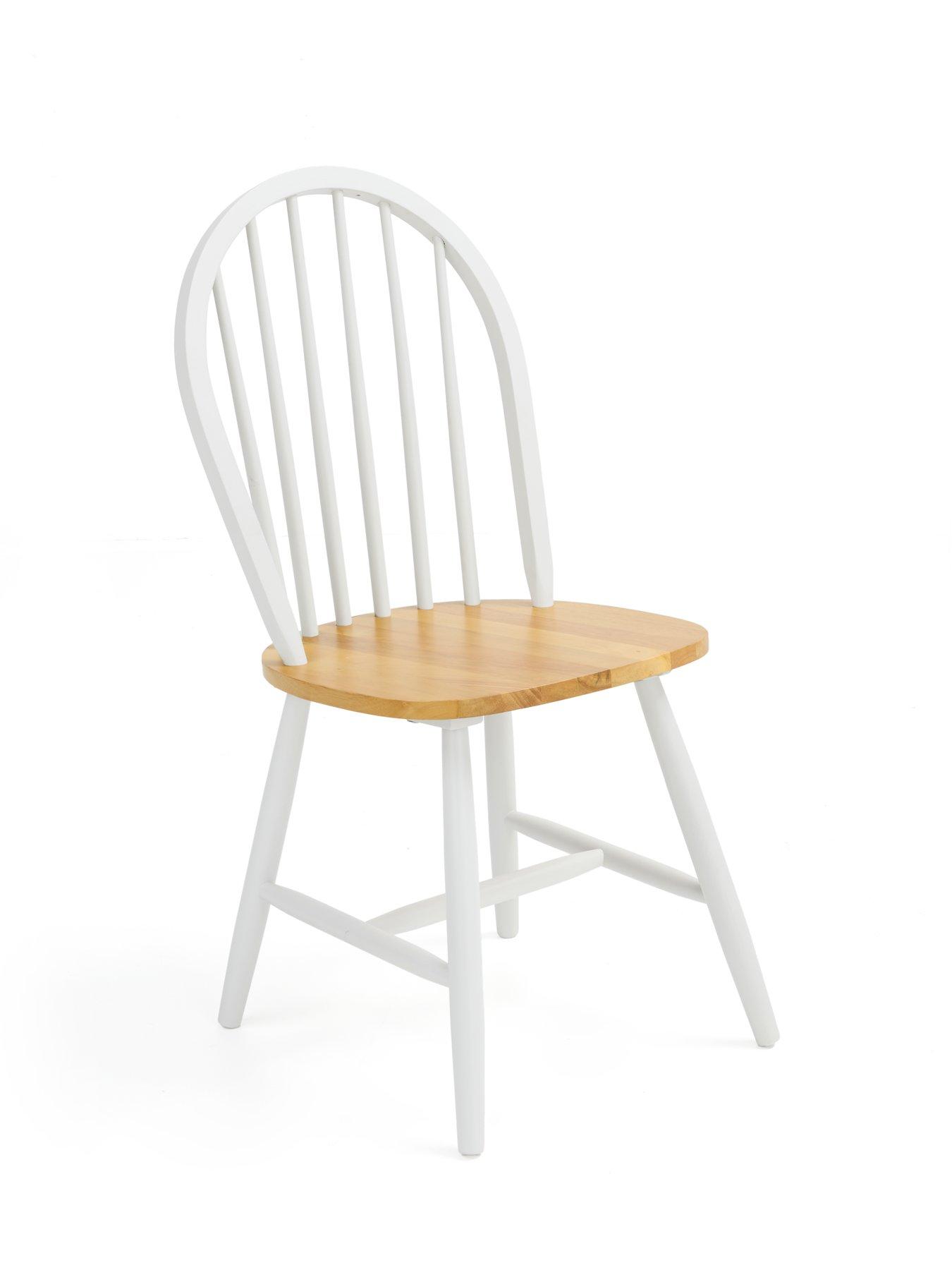 Image 6 of 6 of Very Home New Rubberwood Fixed Top 100 cm Kentucky Dining Table + 4 Chairs - White