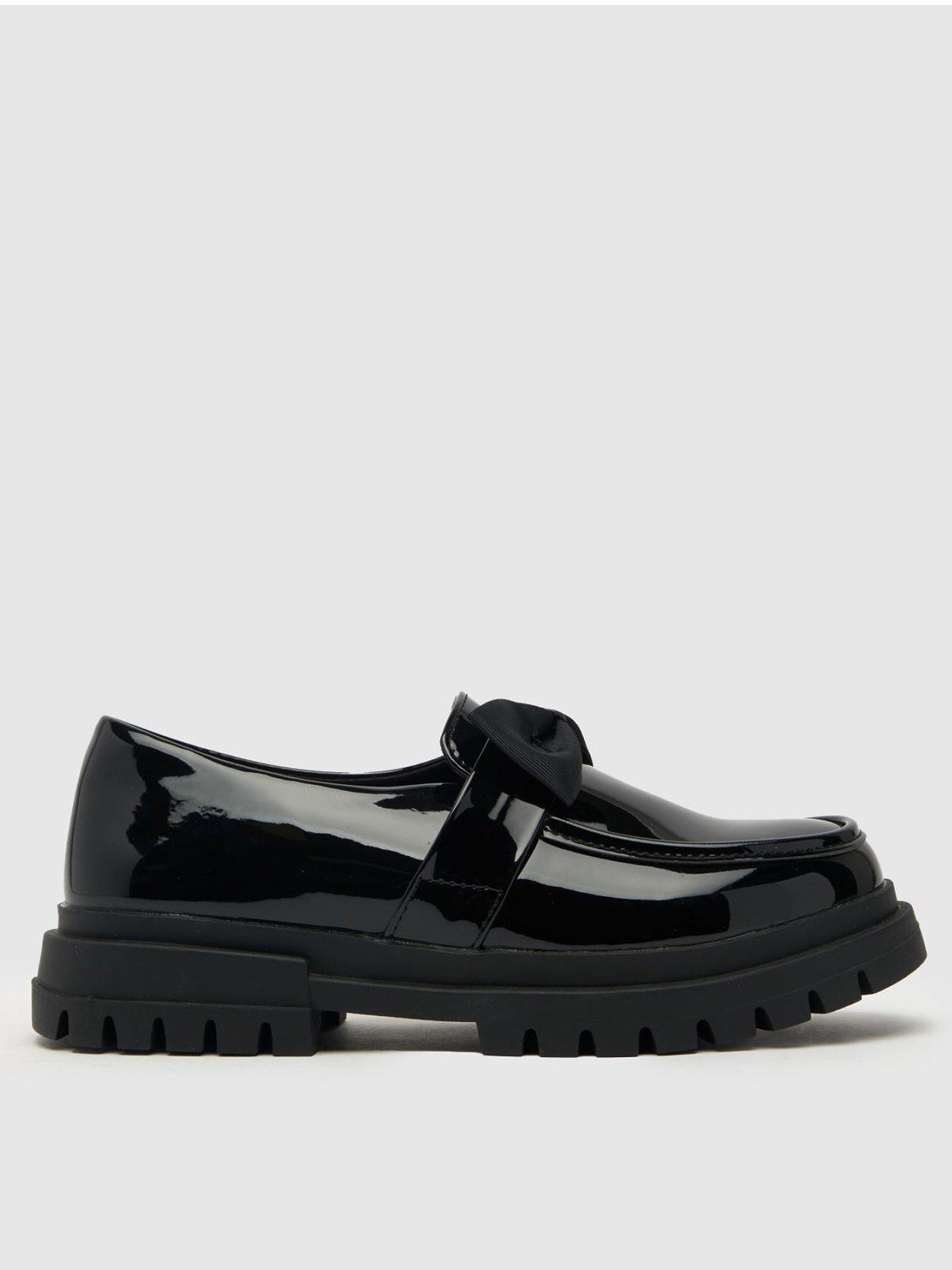 Schuh Lolly Youth Patent Bow Loafer - Black 