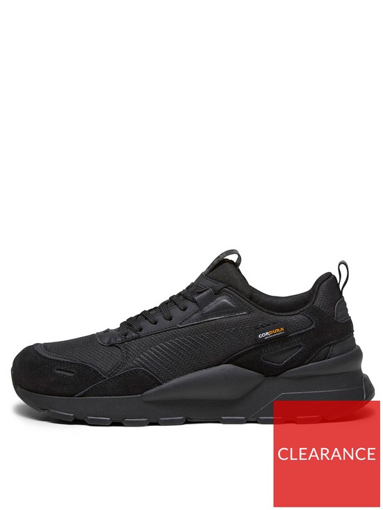 front image of puma-rs-30-cordura-trainers-black